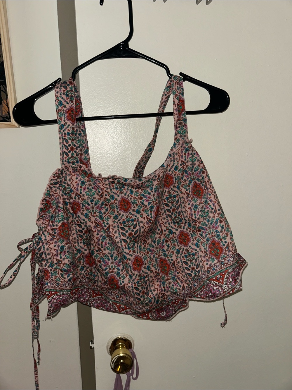 American Eagle Outfitters Pink Floral Print Tie-Side Camisole